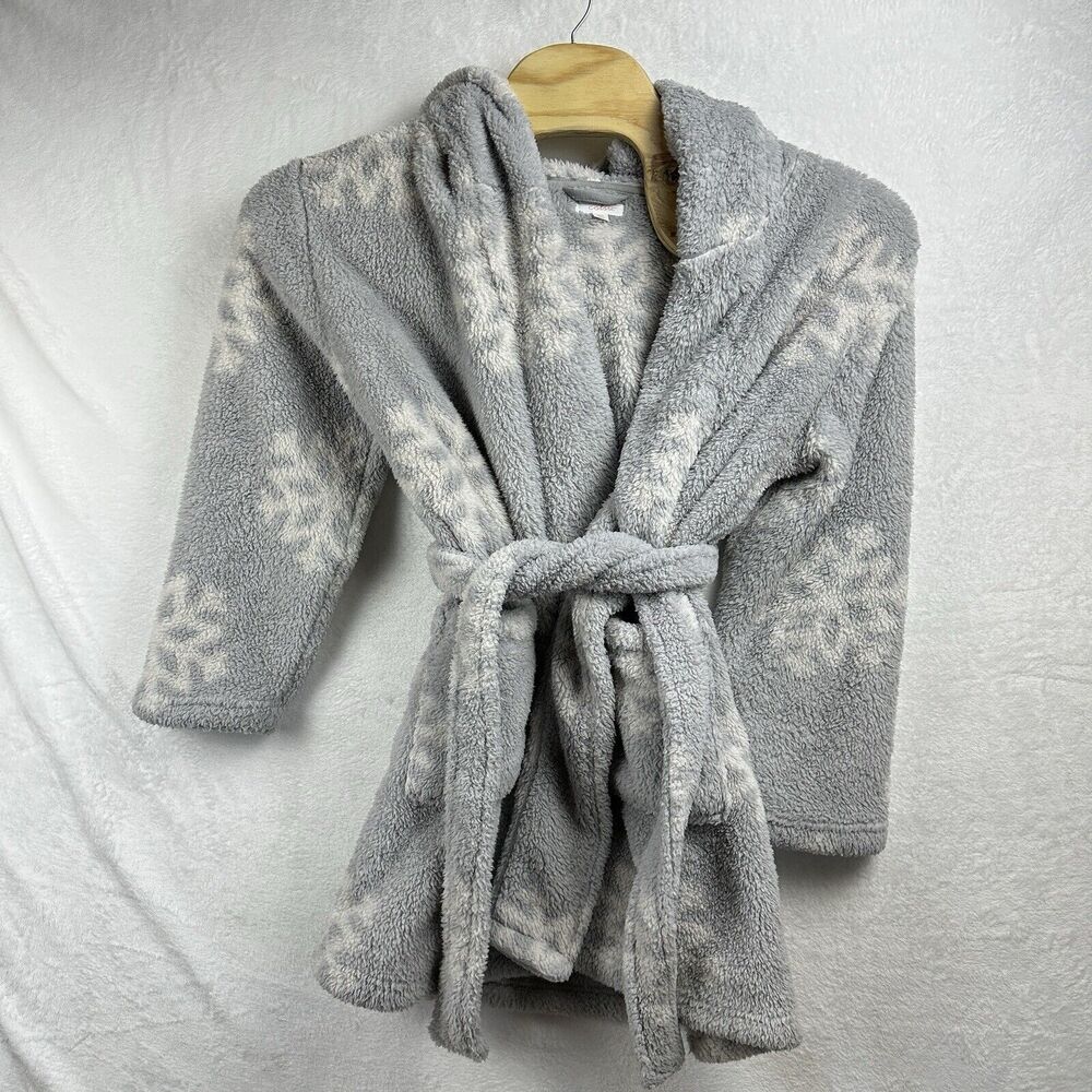 Colsie Cozy Robe Women's Size M/L Gray Snowflake Christmas